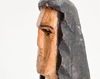 アンティーク木彫りの聖人像、原始的なサントス彫刻 - Etsy 日本
