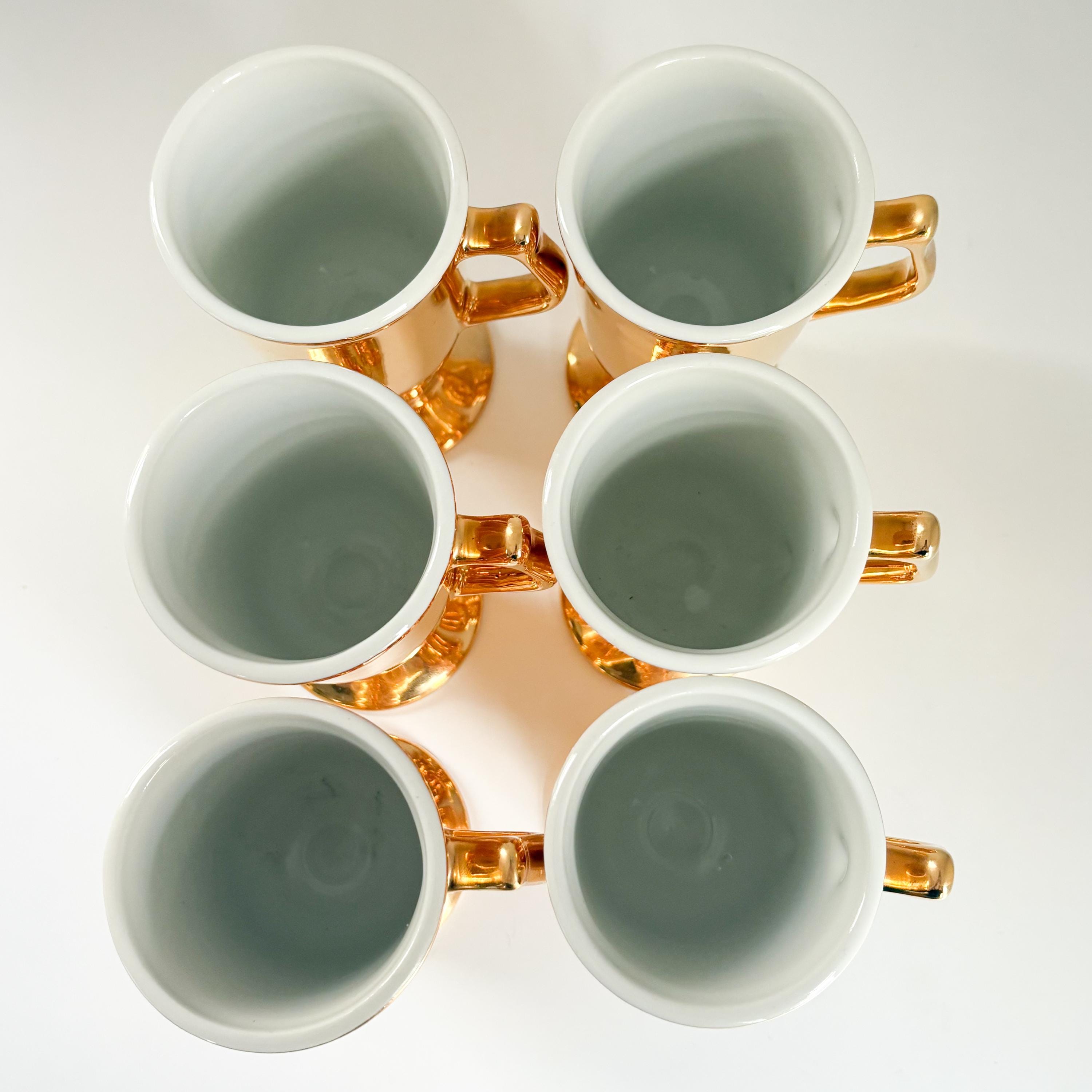 ヴィンテージ カーボン ゴールド 台座マグカップ 6個セット - Etsy 日本