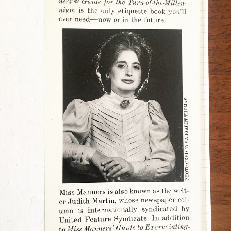 Miss Manners Guide for the Turnofthemillennium by Judith Etsy