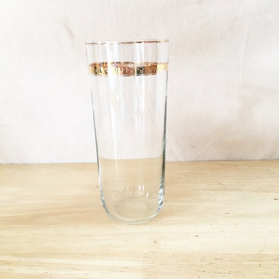1930 S Libbey 22k Gold Band Glass Vase Etsy