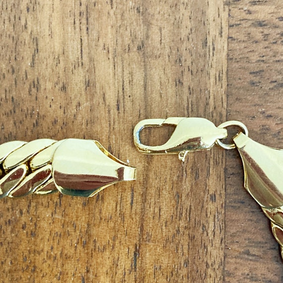 Oversized Herringbone Chain Necklace, Vintage Chunky … Gem