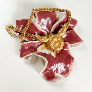 Vintage Monet Gold Flower Collar Necklace: 1980s Adjustable Rope Chain