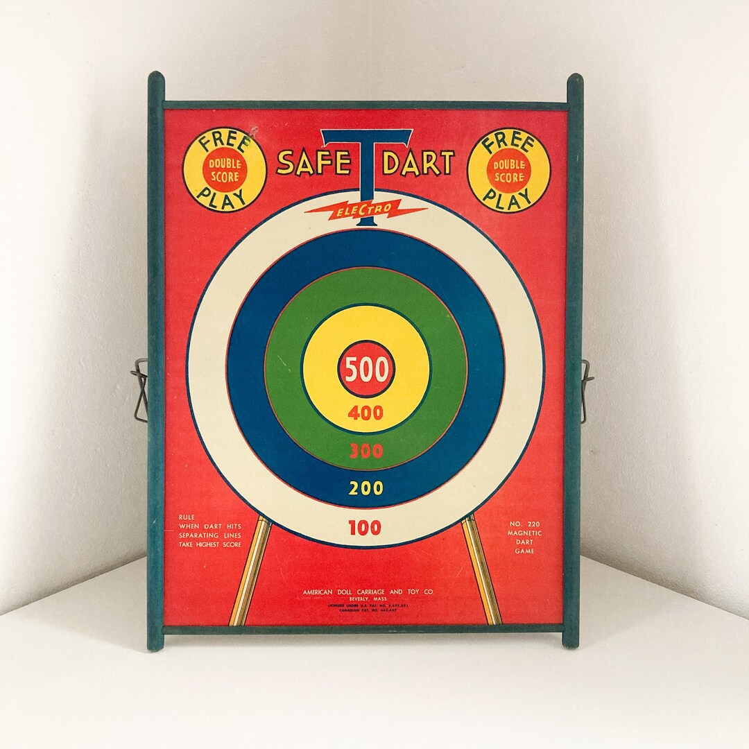 Safe T Dart Double Sided Tin Metal Target Game Vintage Etsy UK