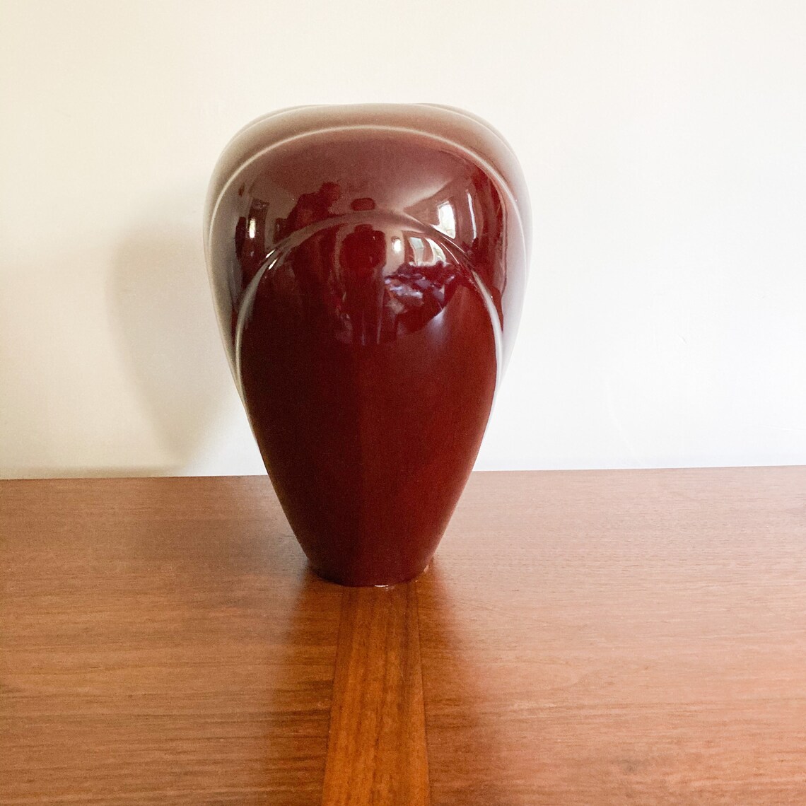 Haeger Deco Style Burgundy Ceramic Vase 1980s Etsy