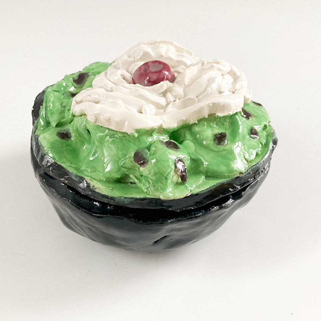 Ceramic Ice Cream Sundae Jar With Lid Handmade Ceramic Ice Etsy