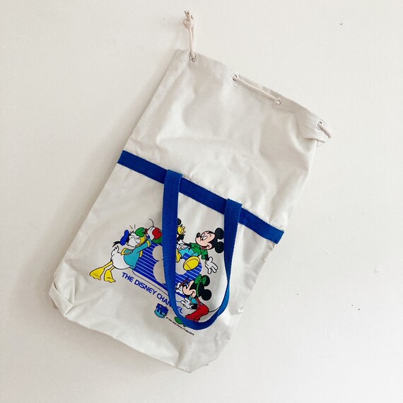Vintage 1984 Disney Channel Canvas Tote Bag, Mickey Mouse 