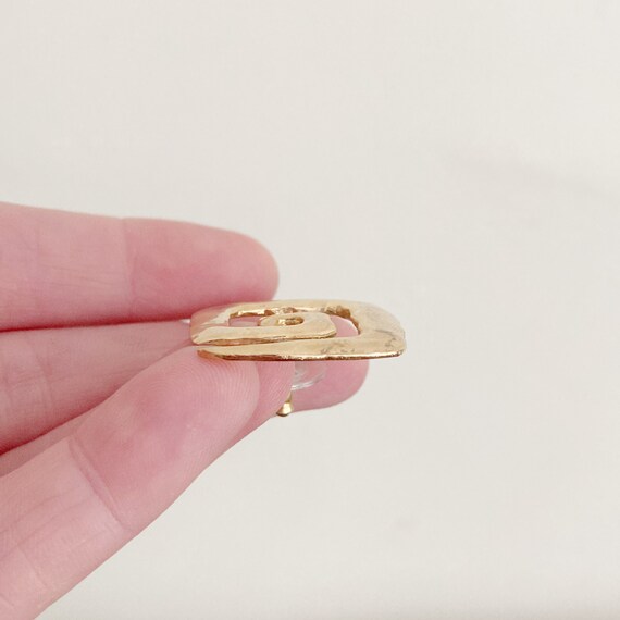 Gold Tone Square Swirl Oversized Stud Earrings, 1… - image 4