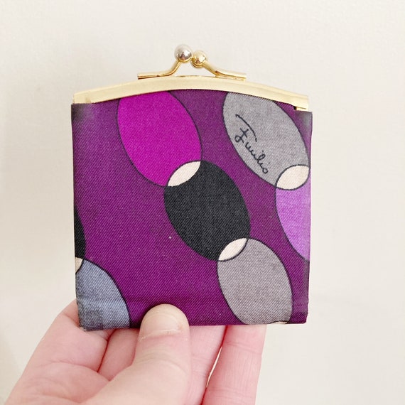 Emilio Pucci Silk Coin Purse, Vintage Pucci Leath… - image 2