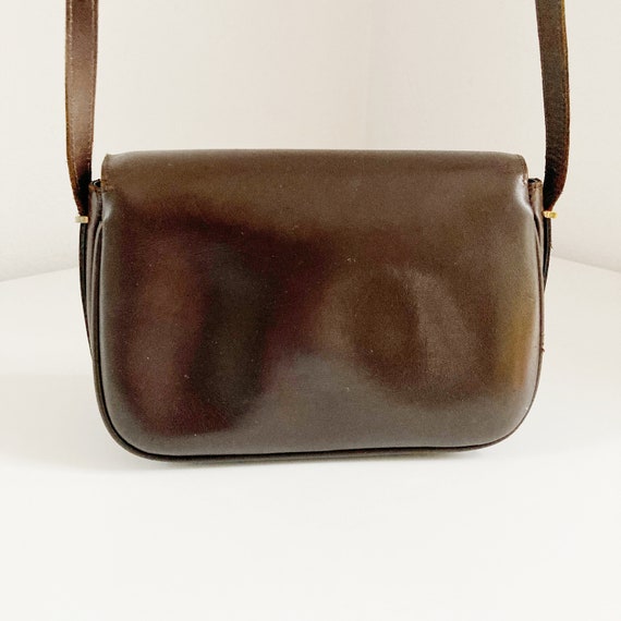 Celine Brown Leather Crossbody Purse, Vintage 198… - image 4