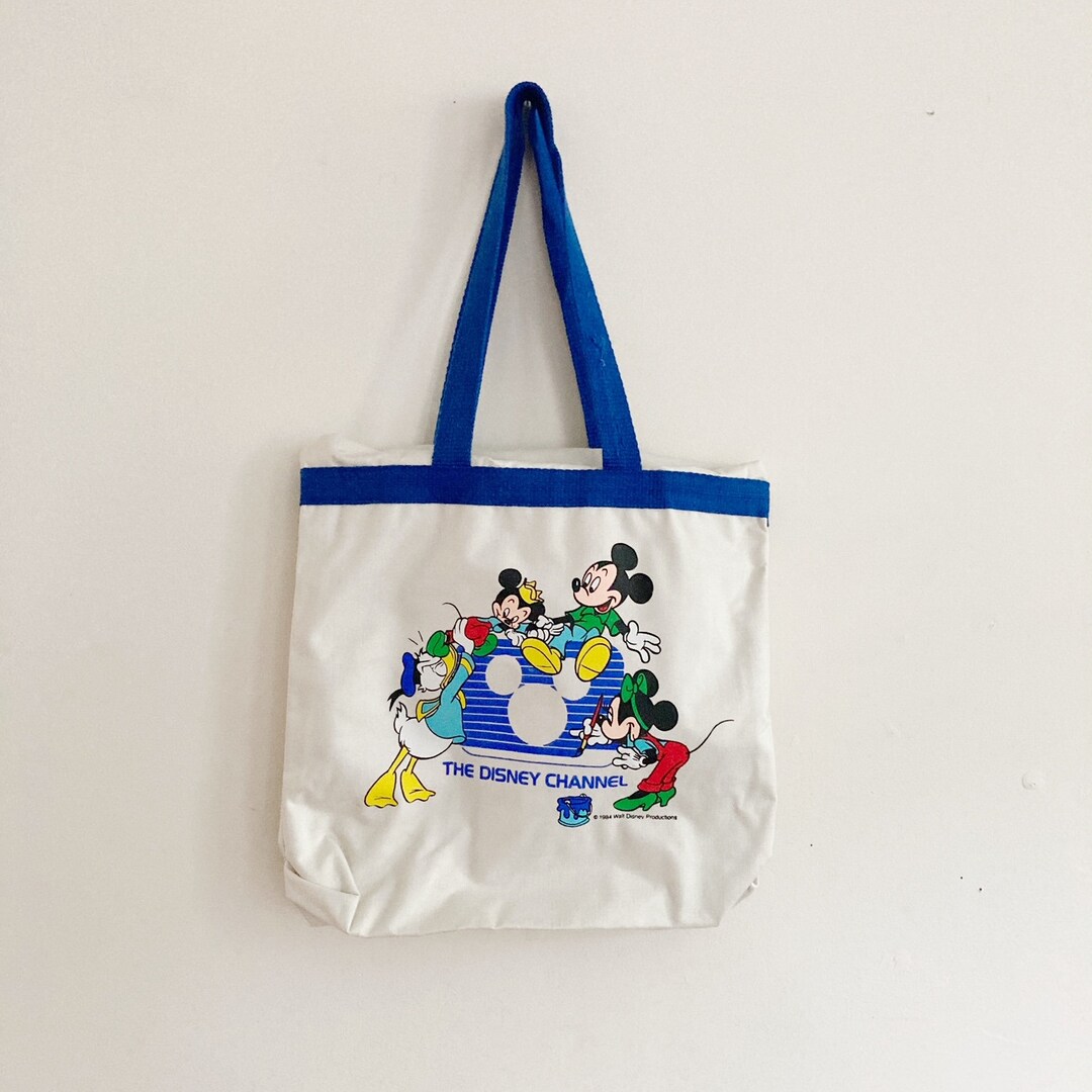 70s ビンテージ ディズニー ビーチバッグ ミッキーマウス Disney Vintage 1984 Disney Channel Canvas Tote Bag, Mickey Mouse