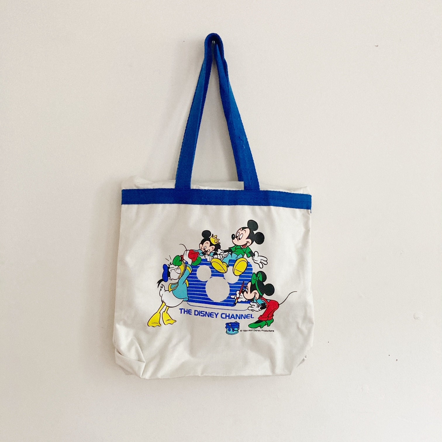 Disney channel bag Vintage Disney Channel Tote Bag 1984 Beige Blue... | Depop main image 4