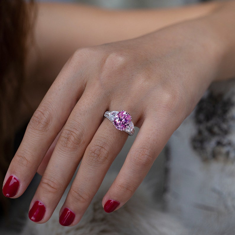 promise ring,anniversary ring Pink Topaz ring oval cut ring engagement ring gemstone ring