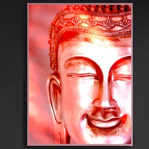 Buddha Rot Light Style - modern photo art - picture, photo, art, wall decoration, decoration, living room, DIGITAL PICTURE for download -