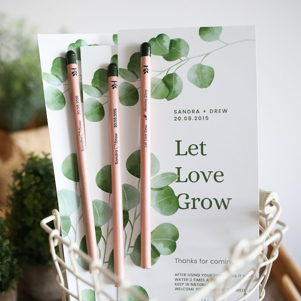 Eco Friendly Wedding Favors / Sustainable gifts for guests / Green Wedding / Zero waste / Unique Plantable Seed Stick