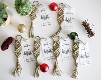 Bulk Christmas gifts, Employee gifts, Corporate gifts, Christmas favors, Co-worker Christmas gifts bulk, Terracotta Macrame Keychain