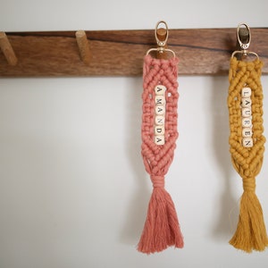 Personalized Bridal Party Gifts For Bridesmaids, Will You Be My Bridesmaid Gift, BFF Gifts, Matron Of Honor Proposal Gift, Macrame Keychain image 4