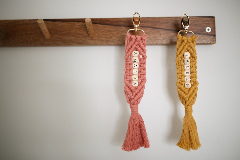 Personalized Bridal Party Gifts For Bridesmaids, Will You Be My Bridesmaid Gift, BFF Gifts, Matron Of Honor Proposal Gift, Macrame Keychain image 4