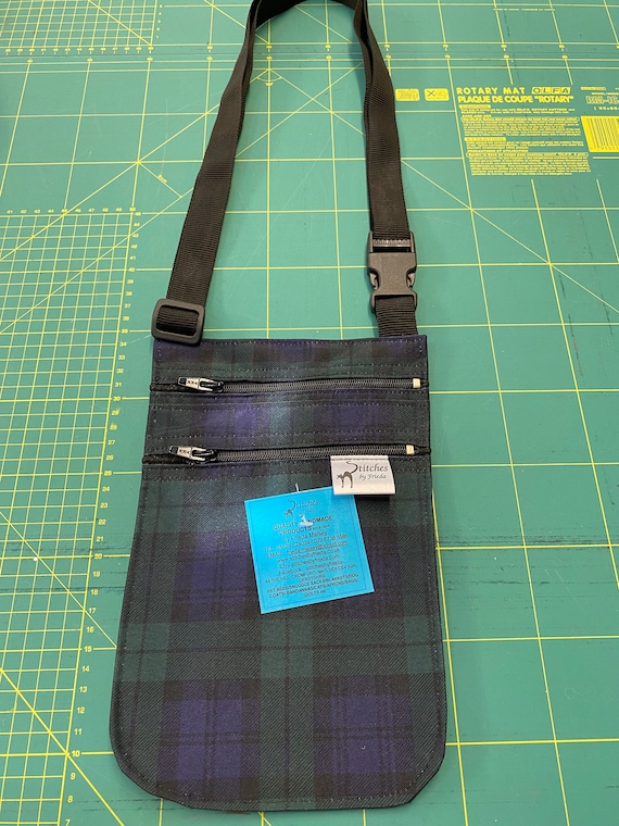 Crossbody bag blackwatch, dog walking bag, double zip crossbody bag, adjustable crossbody bag, waterproof crossbody bag, small shoulder bag