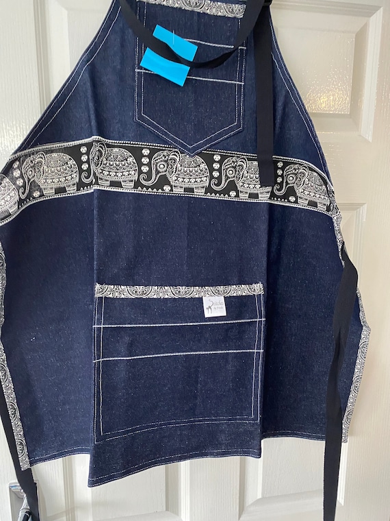 Apron - Adjustable cotton denim, cotton denim apron, grooming apron, adjustable grooming apron, craft apron, gardening apron, unisex apron