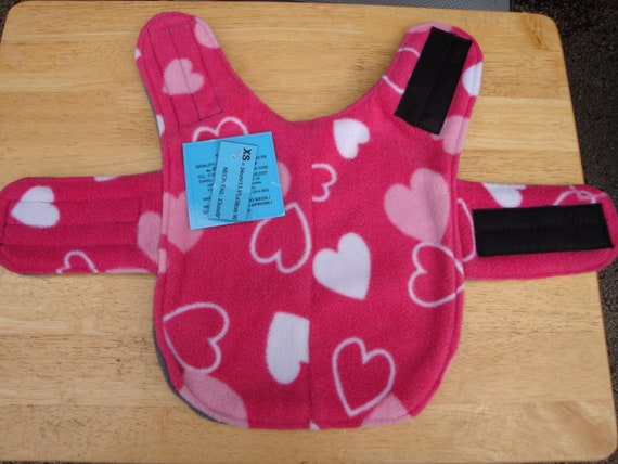 Dog coat Pink Heart Print For All Size Dogs, Fleece Dog Coat, Pink Dog Jacket, Fleece Dog Coat, Warm Dog Coat, Pink Heart Dog Jacket, Coat