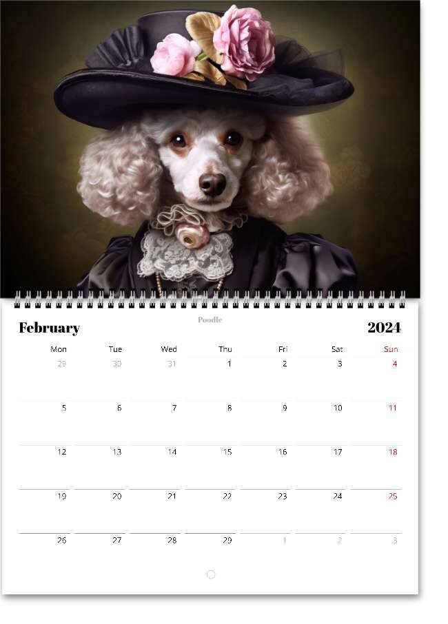 Canine Victorian Gentry 2024 Wall Hanging Calendar Etsy