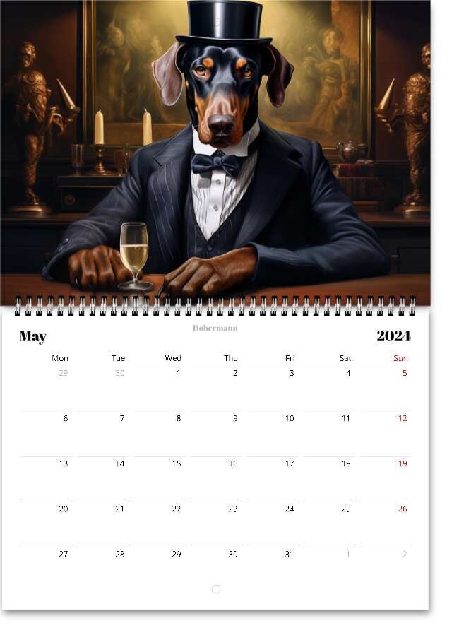 Canine Victorian Gentry 2024 Wall Hanging Calendar Etsy