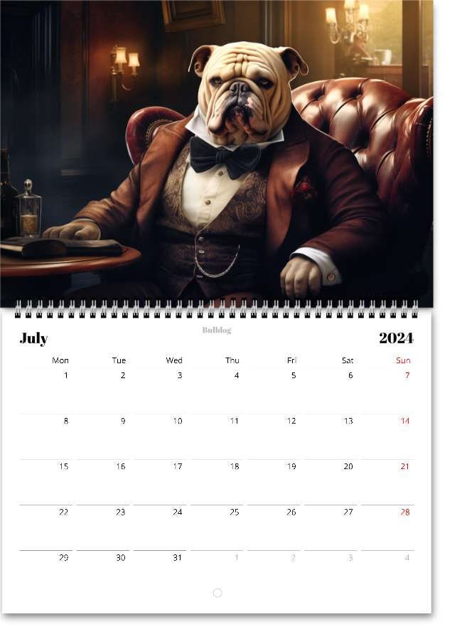Canine Victorian Gentry 2024 Wall Hanging Calendar Etsy