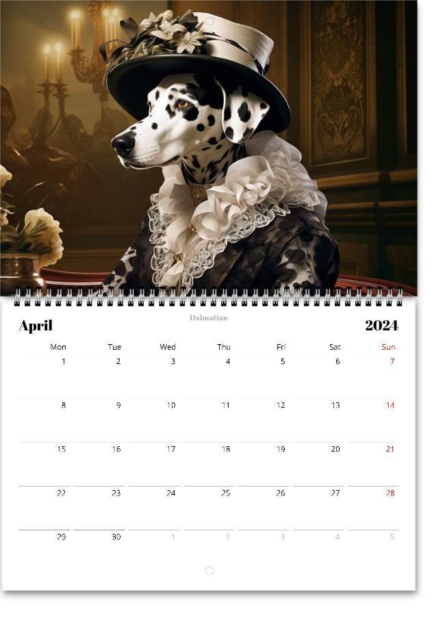 Canine Victorian Gentry 2024 Wall Hanging Calendar Etsy