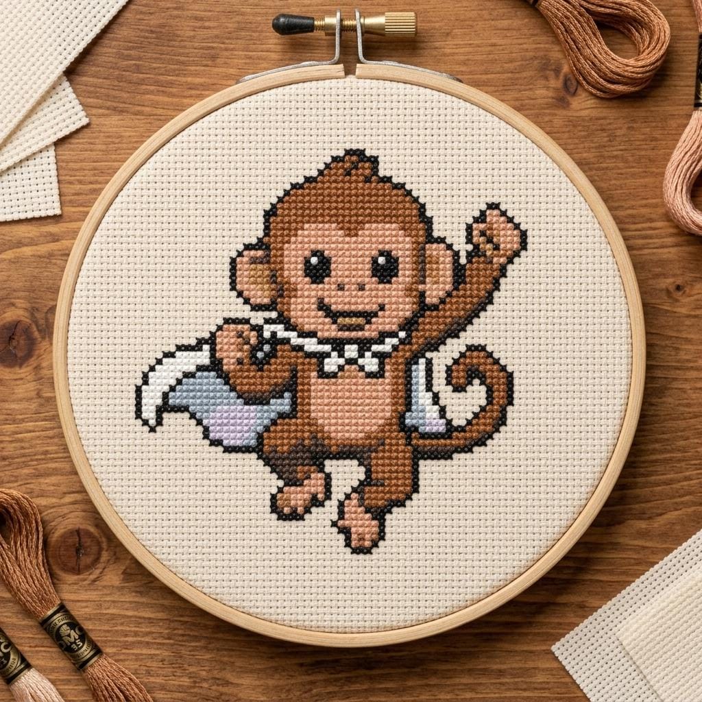 Super Hero Monkey Counted Cross Stitch Pattern - PDF Digital Download ...