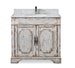 36” Biscotti Distressed Beige Antique Vintage Farmhouse Wood Bathroom Single Sink Vanity 