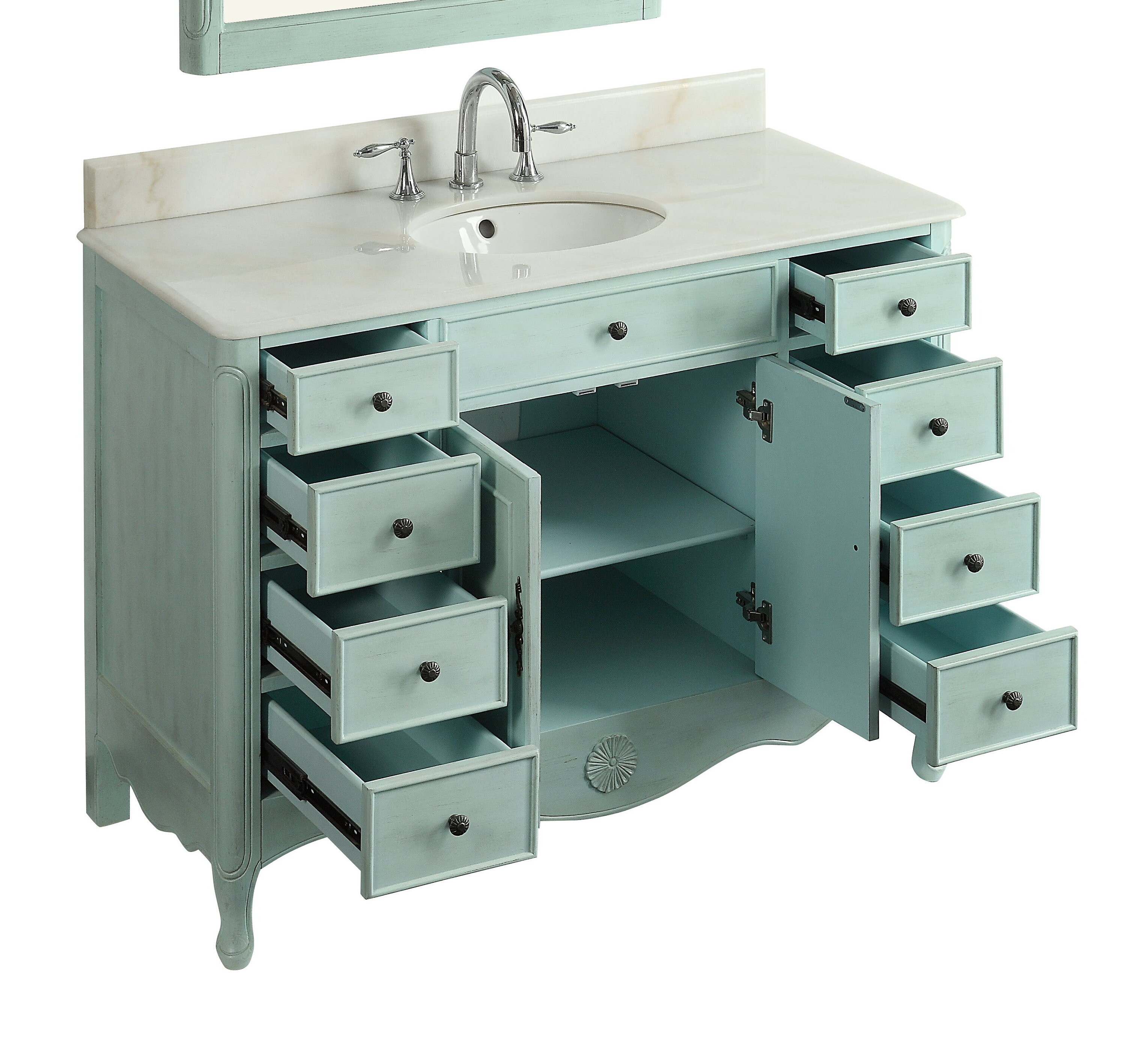 46.5'' Vanidad de baño rústico azul claro | Etsy