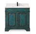 36” Rocco Deep Green Bohemian Vintage Farmhouse Wood Bathroom Sink Vanity 