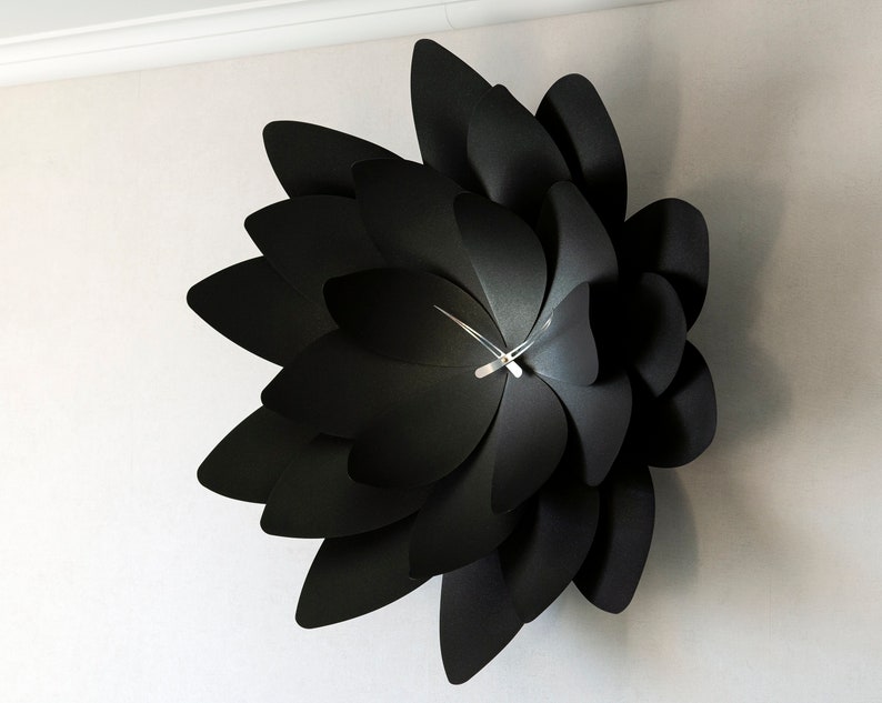 Extra Large lotus clock, Wall clock unique, Modern wall clock, Farmhouse wall clock image 5