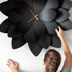 Extra Large lotus clock, Wall clock unique, Modern wall clock, Farmhouse wall clock