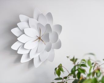 Large wall clock, Yoga room wall clock, Lotus flower unique wall clock, Birthday gifts for mom