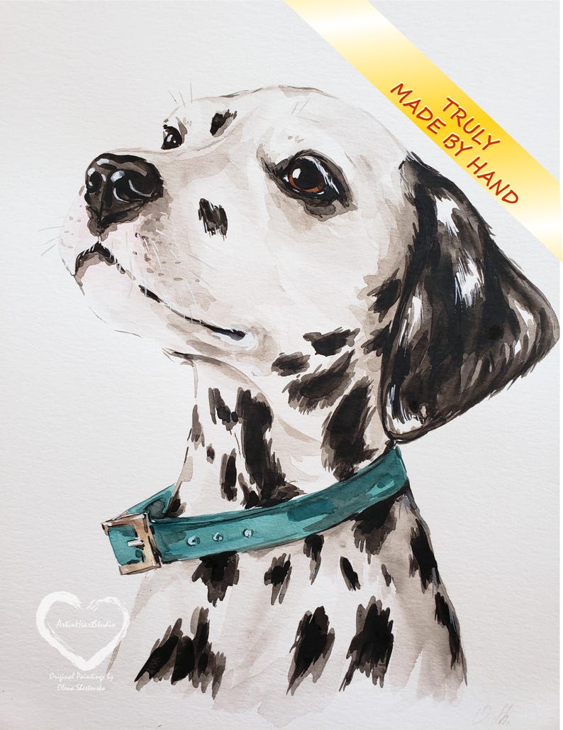 Custom Pet Portraits from Photo, Hand-Painted Watercolor, Customized Dog & Cat Painting, One-of-a-Kind Gift image 1