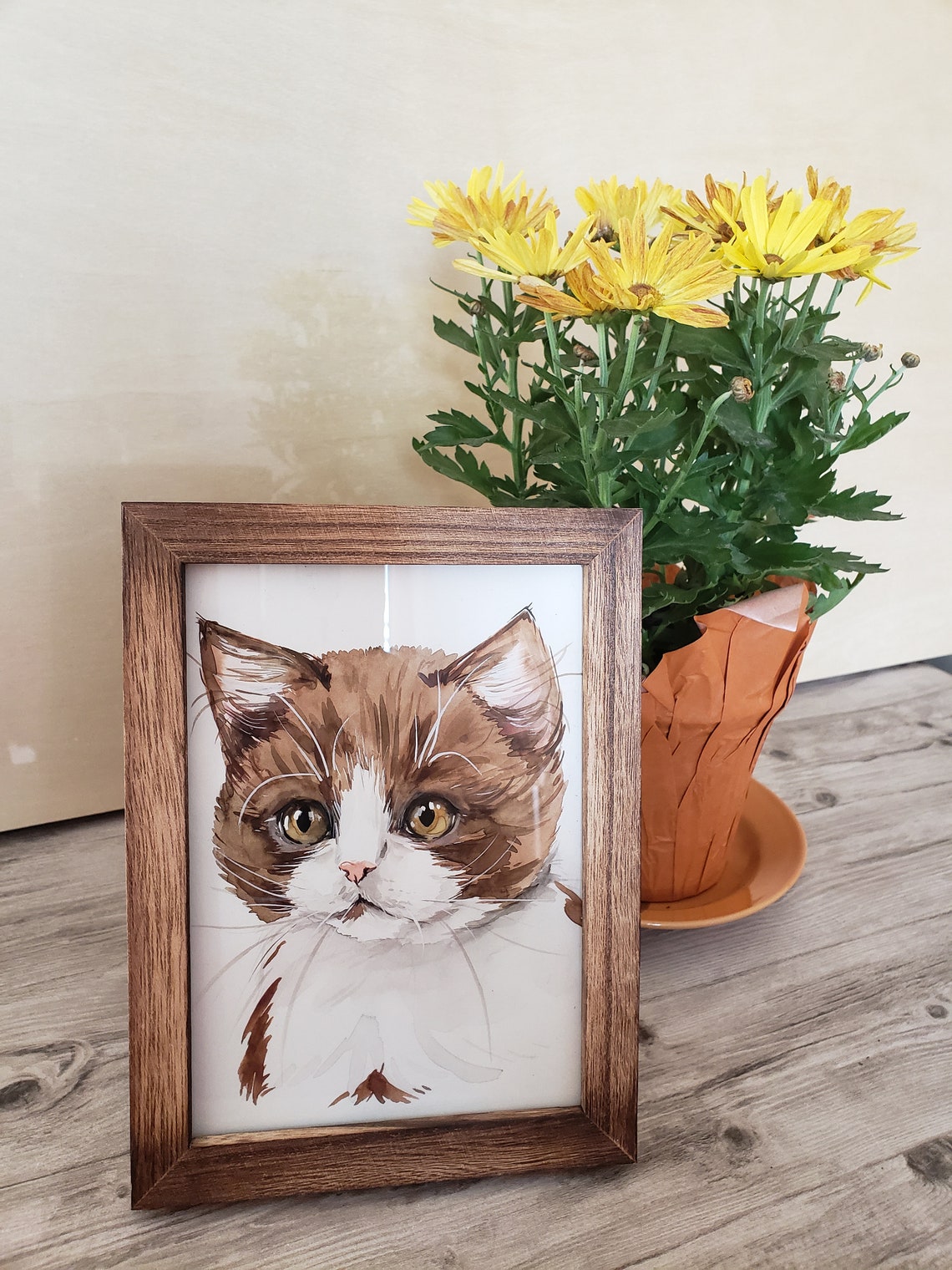 Pet Portrait From Photo Watercolor Handmade | Etsy