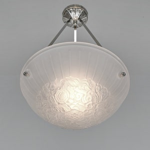 HETTIER & VINCENT and HANOTS : French 1930 Art Deco pendant  ........................ lamp daum schneider degué muller era chandelier france