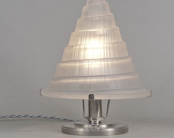 SABINO : French 1930 Art Deco lamp          ......... brass glass 1925 daum muller era schneider degué chandelier wall sconces lights France
