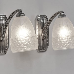 HETTIER & VINCENT : pair of French Art Deco wall sconces 1930 lights ......................... lamp 1925 muller daum degué sabino era france