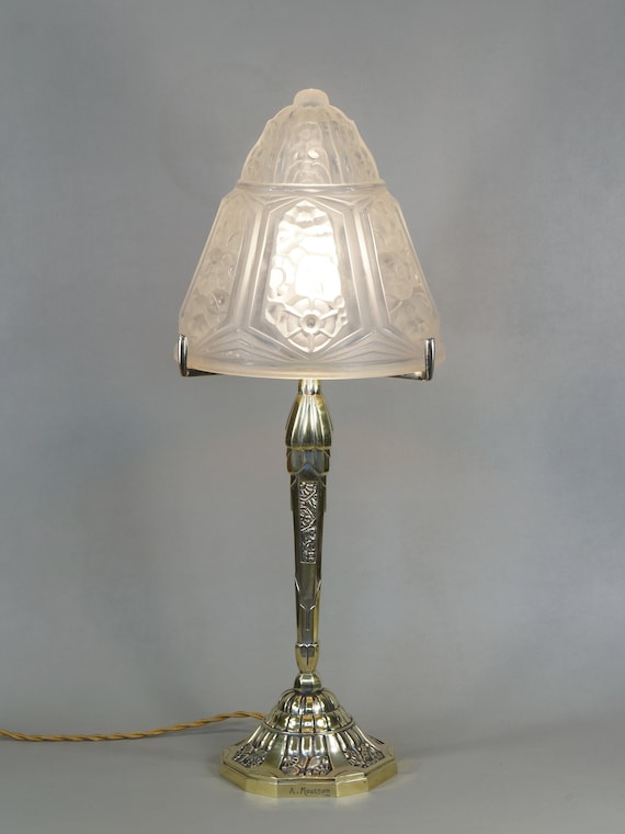 A.MOUSSON & HANOTS: large French 1930 Art Deco lamp