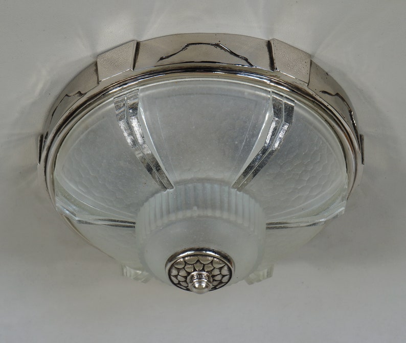 Lampe Art Déco Années 1930 Signée Jean Gautier (EJG) EZAN - Verre, Bon état