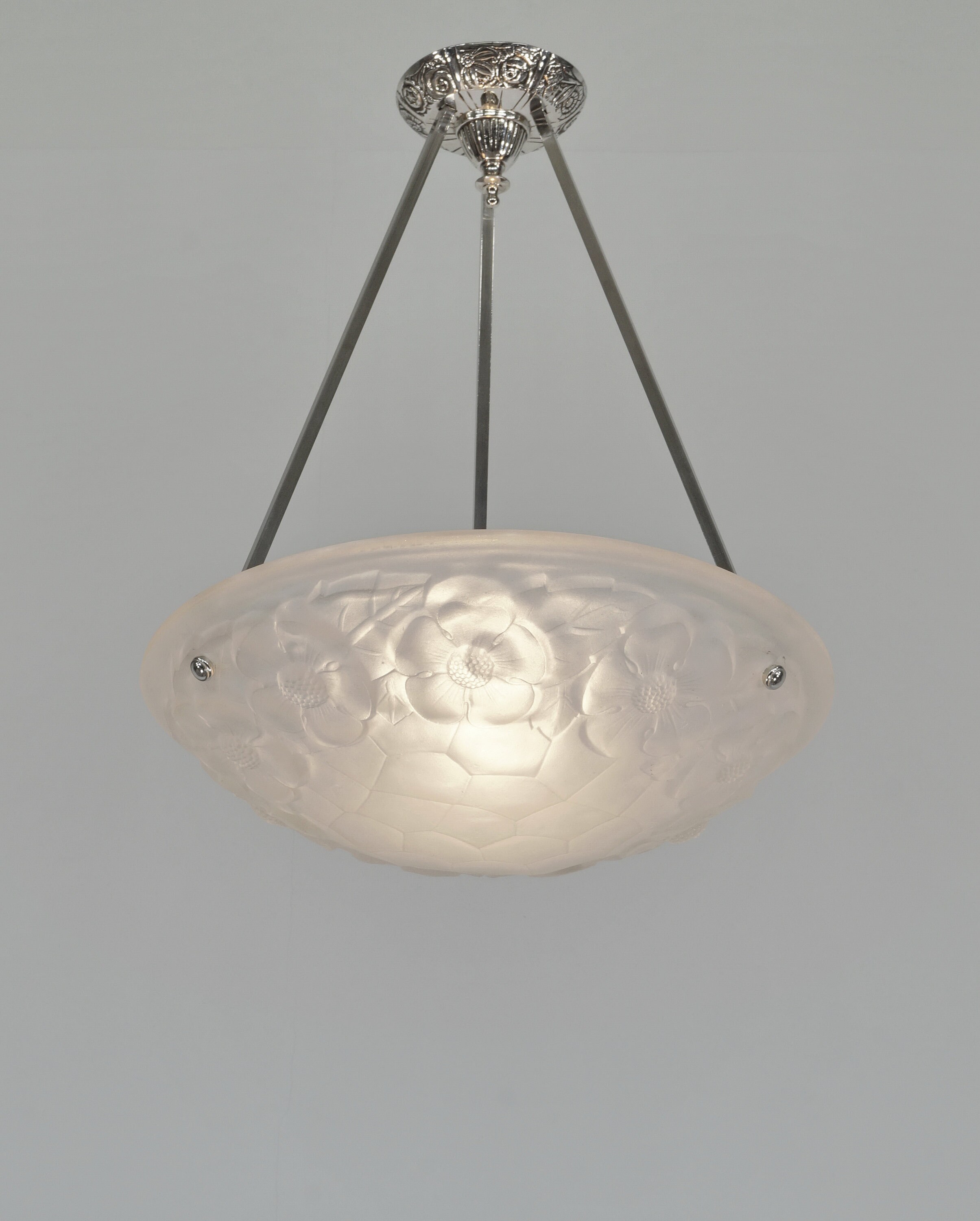 DEGUÉ : a 1930 French Art Deco pendant             ......................... chandelier lamp sconces muller schneider daum sabino era France