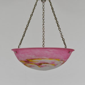 HETTIER VINCENT & MULLER freres : French 1930 Art Deco pendant ................ lamp degué daum schneider era chandelier wall sconces France