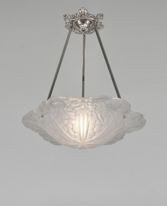 DEGU a Very Large XXL 1930 French Art Deco Pendant Light