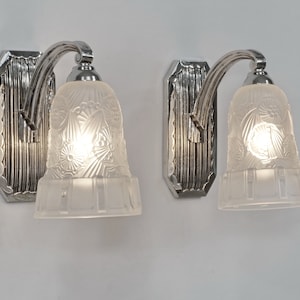 HETTIER & VINCENT : pair of French Art Deco wall sconces 1930 lights    ...................... lamp 1925 muller daum degué sabino era france