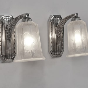 HETTIER & VINCENT : pair of French Art Deco wall sconces 1930 lights    ...... lamp 1920s France