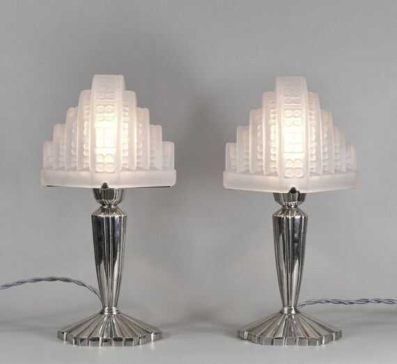 MAYNADIER ESPAIVET a Pair of French 1930 Art Deco Lamps