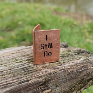 Je fais toujours carte d'anniversaire miniature estampée à la main 9e anniversaire de mariage petite carte en cuivre fabriquée à la main personnalisée mari femme