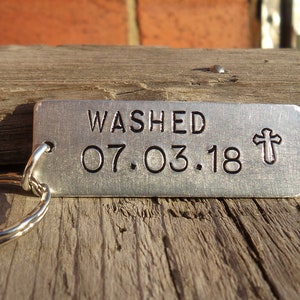 PERSONALISED Baptism Gifts for Adults Him Her Christianity Gifts Husband Wife Gods LOVE Catholic gift Keyring Keychain Special Date Day Hope